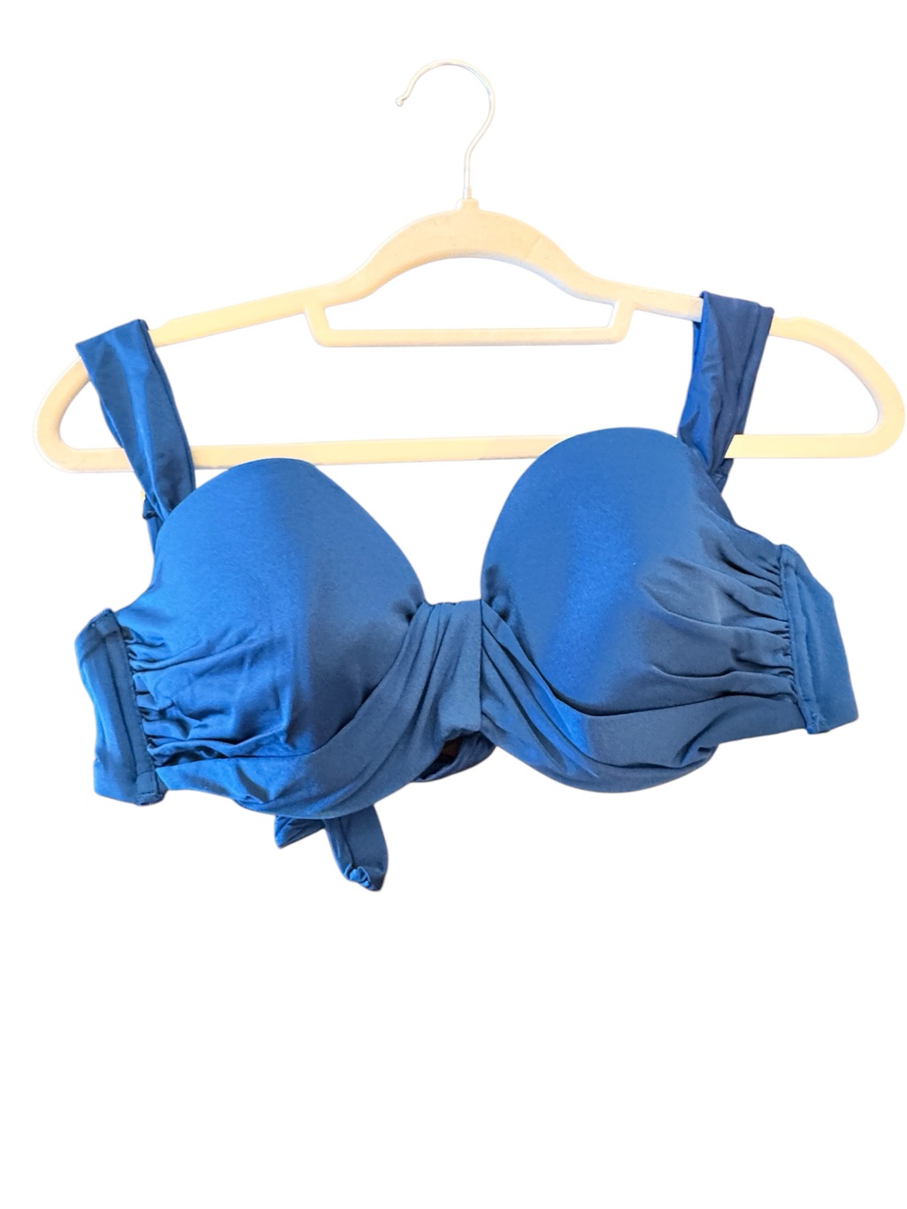 Nwt Women's Blue/Teal Padded Bikini Top With Twist Front